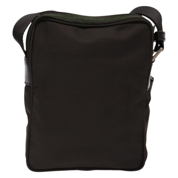 PRADA Shoulder Bag Nylon Khaki Silver Auth sw1198 - Picture 3 of 16